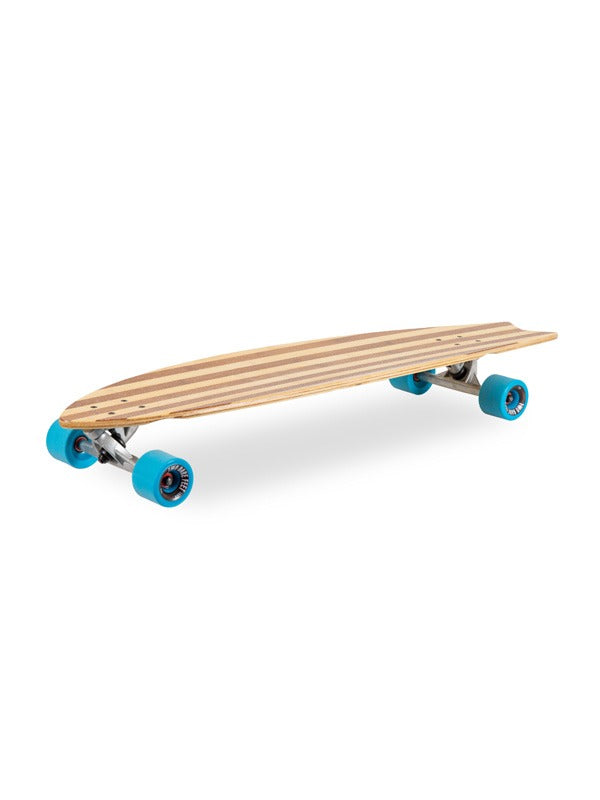Two Bare Feet "The Deacon" 40in Bamboo Series Longboard Skateboard Complete (Blue Wheels)