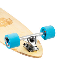 Two Bare Feet "The Deacon" 40in Bamboo Series Longboard Skateboard Complete (Blue Wheels)