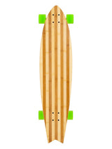 Two Bare Feet "The Deacon" 40in Bamboo Series Longboard Skateboard Complete (Green Wheels)