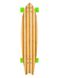 Two Bare Feet "The Deacon" 40in Bamboo Series Longboard Skateboard Complete (Green Wheels)