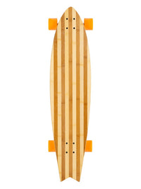 Two Bare Feet "The Deacon" 40in Bamboo Series Longboard Skateboard Complete (Orange Wheels)