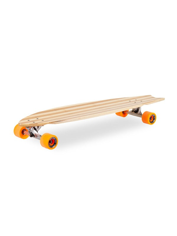 Two Bare Feet "The Deacon" 40in Bamboo Series Longboard Skateboard Complete (Orange Wheels)