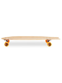 Two Bare Feet "The Deacon" 40in Bamboo Series Longboard Skateboard Complete (Orange Wheels)