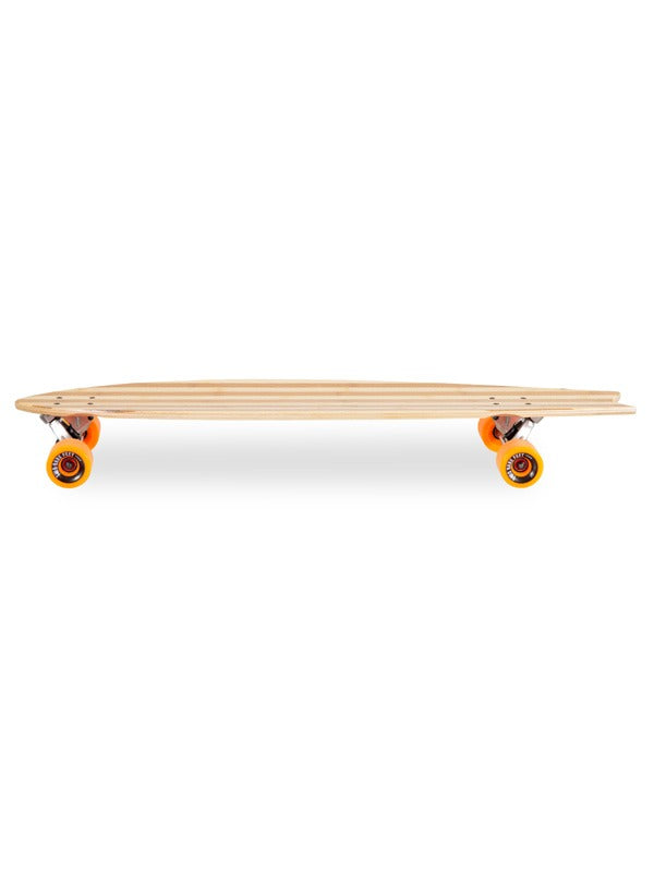 Two Bare Feet "The Deacon" 40in Bamboo Series Longboard Skateboard Complete (Orange Wheels)