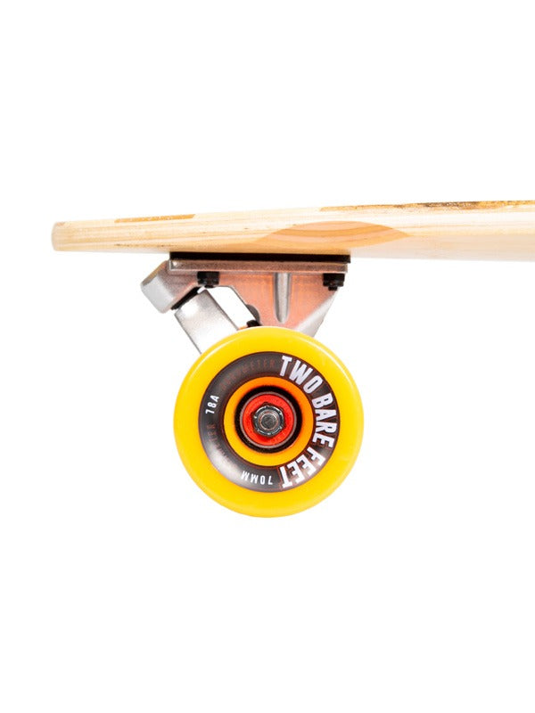 Two Bare Feet "The Deacon" 40in Bamboo Series Longboard Skateboard Complete (Orange Wheels)