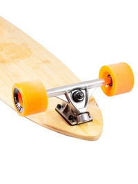 Two Bare Feet "The Deacon" 40in Bamboo Series Longboard Skateboard Complete (Orange Wheels)