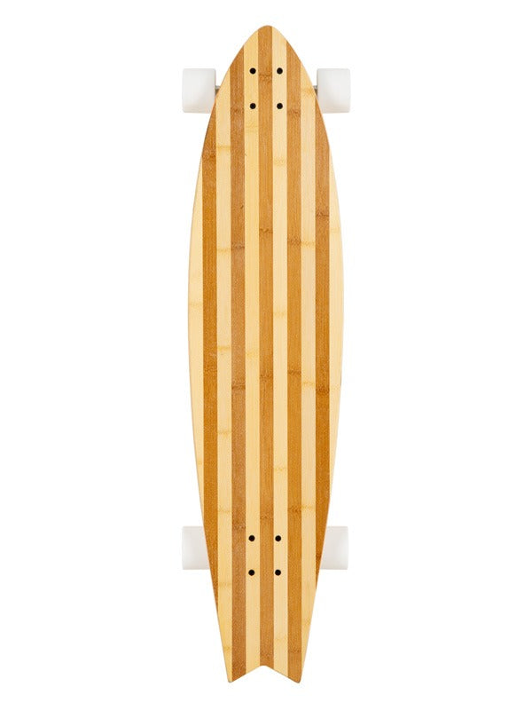 Two Bare Feet "The Deacon" 40in Bamboo Series Longboard Skateboard Complete (White Wheels)