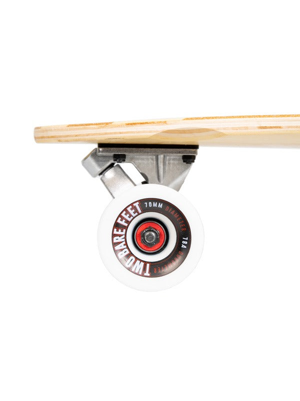 Two Bare Feet "The Deacon" 40in Bamboo Series Longboard Skateboard Complete (White Wheels)