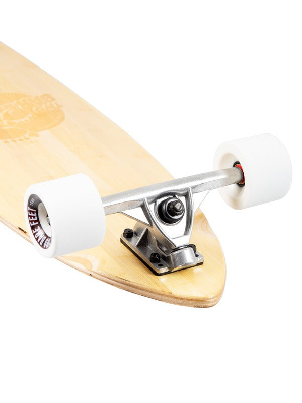 Two Bare Feet "The Deacon" 40in Bamboo Series Longboard Skateboard Complete (White Wheels)