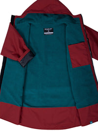 Kids Core Waterproof Changing Robe (Deep Red/Sea Green)