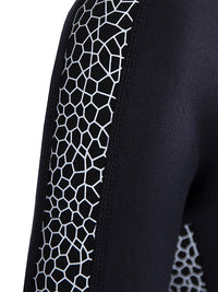 Two Bare Feet Womens Silicone Print Series Full Zip 2.5mm Wetsuit Jacket (Black/White)