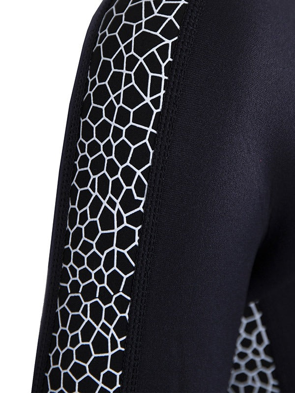 Two Bare Feet Womens Silicone Print Series Full Zip 2.5mm Wetsuit Jacket (Black/White)