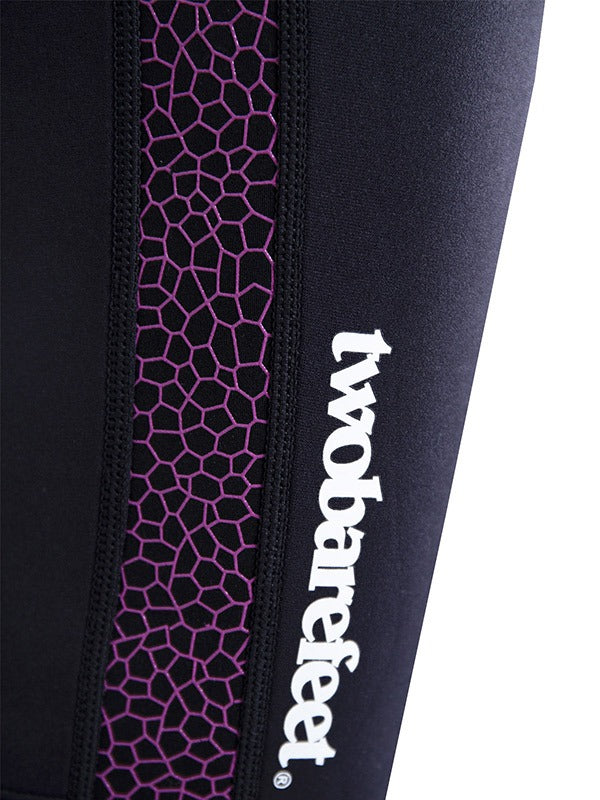 Two Bare Feet Womens Silicone Print Series 2.5mm Neoprene Wetsuit Shorts (Black/Raspberry)