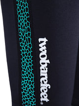 Two Bare Feet Womens Silicone Print Series 2.5mm Neoprene Wetsuit Shorts (Black/Mint)