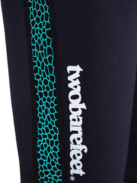 Two Bare Feet Womens Silicone Print Series 2.5mm Neoprene Wetsuit Shorts (Black/Mint)