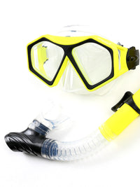 DiveSport Silicone Mask & Dry Top Snorkel 2pc Set (Yellow / Clear)