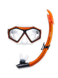 DiveSport Silicone Mask & Snorkel 2pc Set (Orange / Clear)