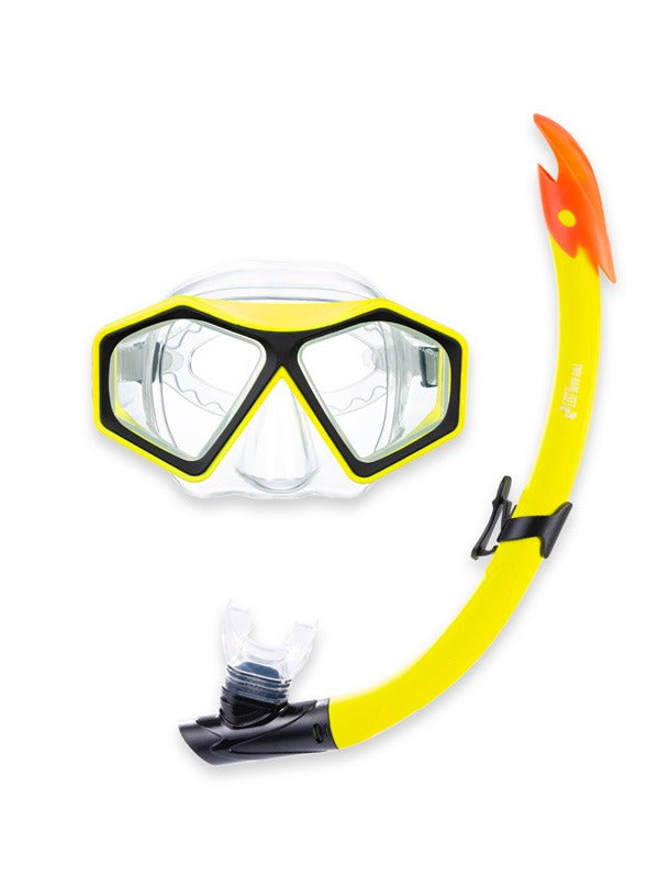 DiveSport Silicone Mask & Snorkel 2pc Set (Yellow / Clear)