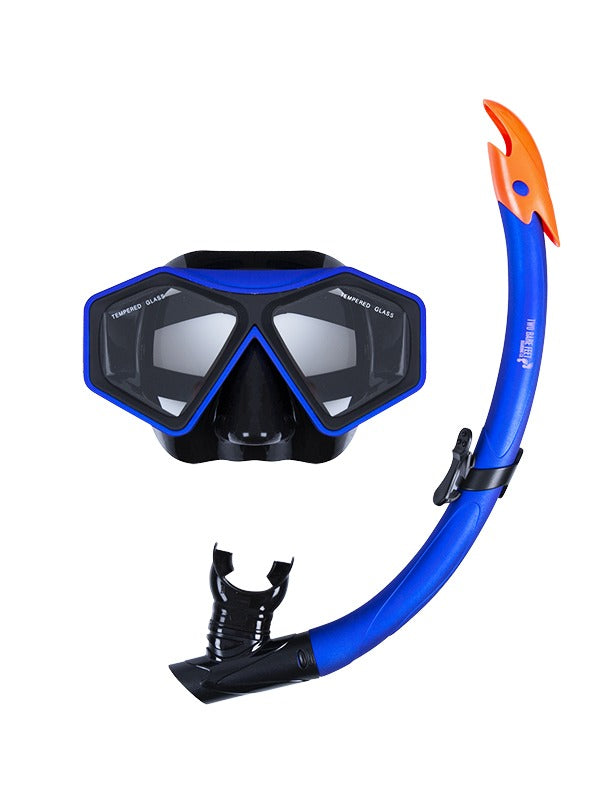 DiveSport Silicone Mask Snorkel & F70 Fins 3pc Set (Blue / Black)