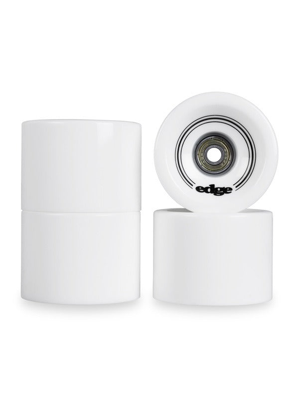 Edge Series Longboard Wheels Set of 4 70mm / 78A plus Bearings (White)