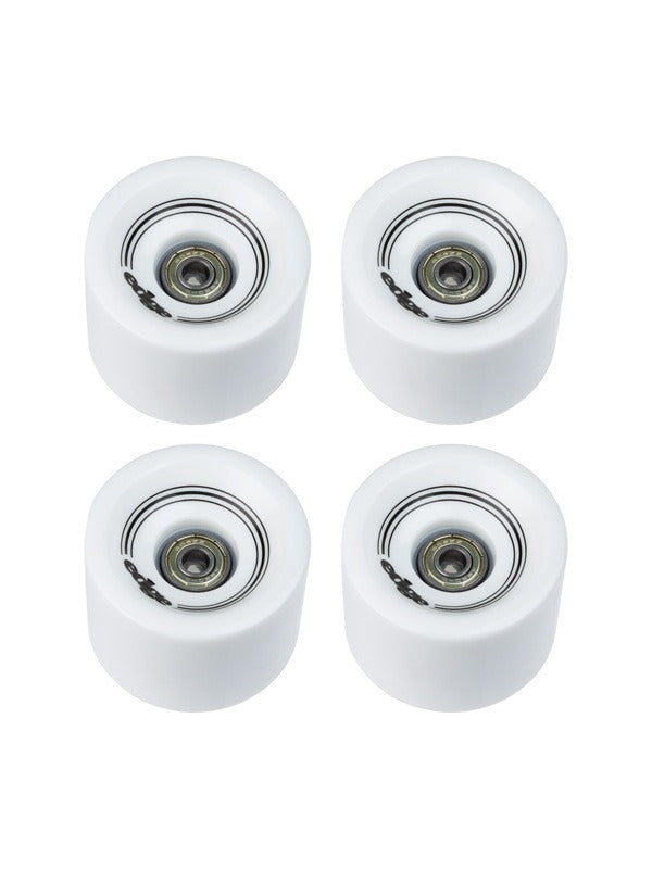 Edge Series Longboard Wheels Set of 4 70mm / 78A plus Bearings (White)