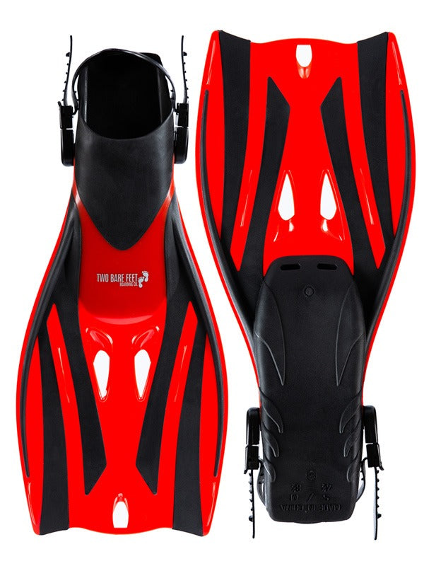 Two Bare Feet Adult Diving Fins (F52 Red)