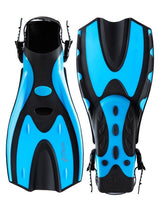 Two Bare Feet Adult Silicone Mask, Dry Top Snorkel & F70 Fins 3 Piece Set 1 (Aqua)