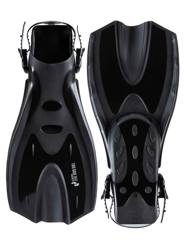 Two Bare Feet Adult Silicone Mask, Snorkel & F70 Fins 3 Piece Set 2 (Black)