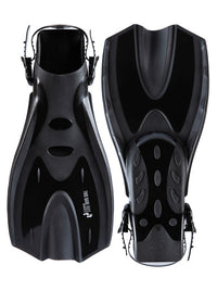 Two Bare Feet Adult Silicone Dry Top Snorkel, Silicone Mask & F70 fins Set (Black)