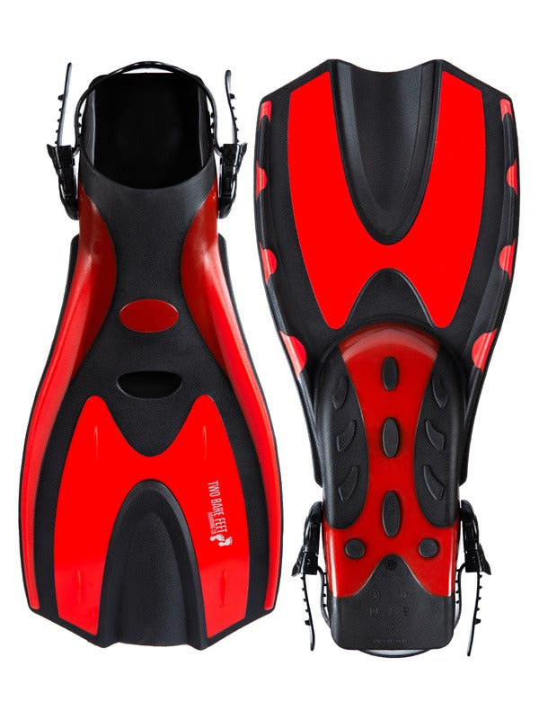 Pro Dive Series Silicone Mask, Dry Top Snorkel & F70 Fins 3 Piece Set 2 (Red)