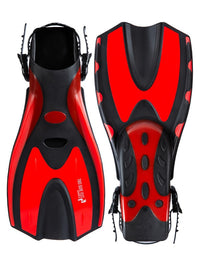 Two Bare Feet Adult Silicone Mask, Snorkel & F70 Fins 3 Piece Set 1 (Red)
