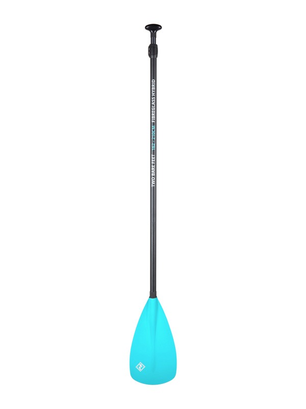 Two Bare Feet 2 Piece Fibreglass Hybrid SUP Paddle & Bag Package (Aqua)