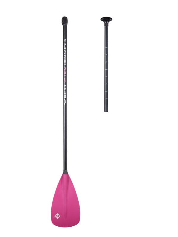 Two Bare Feet 2 Piece Fibreglass Hybrid SUP Paddle (Raspberry)