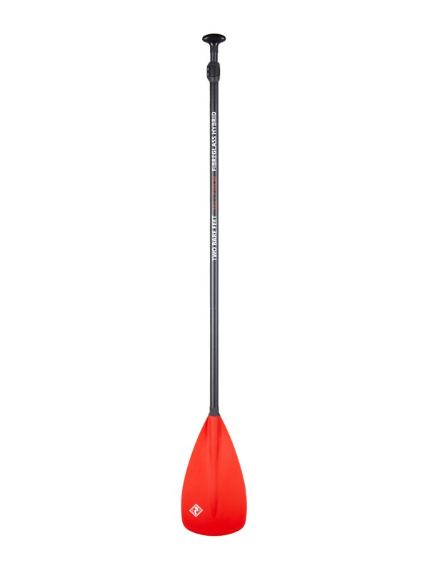 Two Bare Feet 3 Piece Fibreglass Hybrid SUP Paddle (Red)