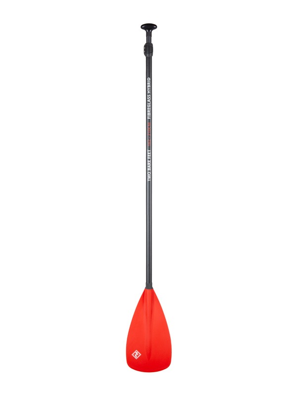 Two Bare Feet 2 Piece Fibreglass Hybrid SUP Paddle (Red)