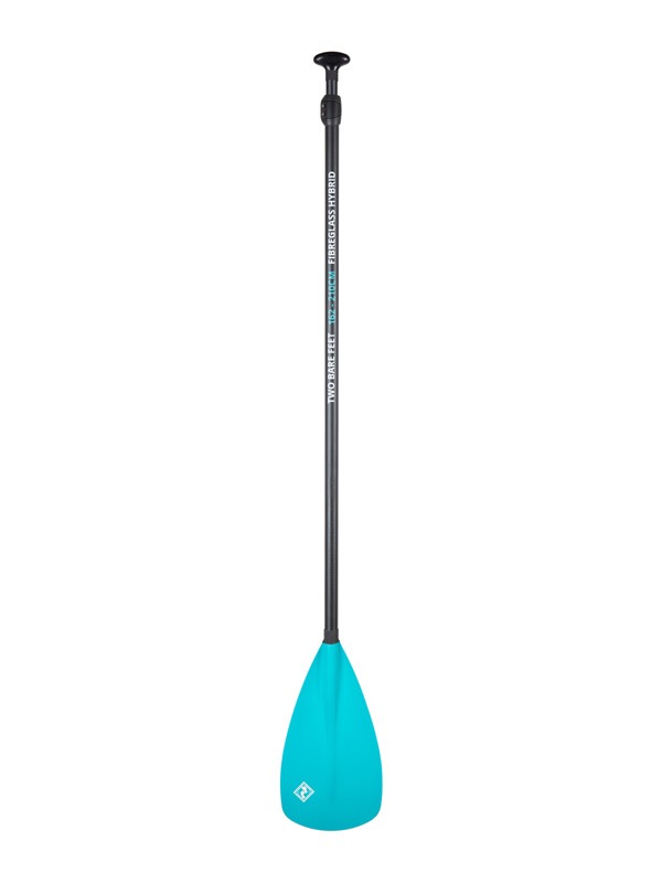 Two Bare Feet 2 Piece Fibreglass Hybrid SUP Paddle & Bag Package (Teal)