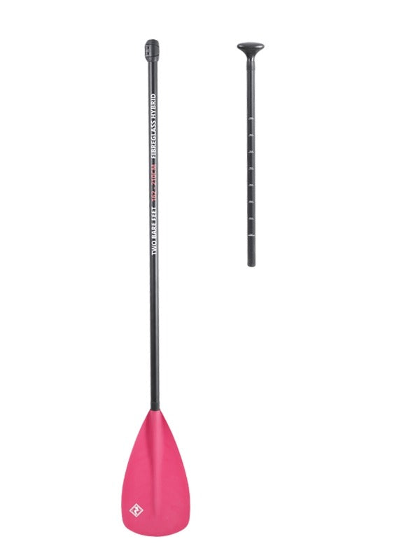 Two Bare Feet 2 Piece Fibreglass Hybrid SUP Paddle (Pink)