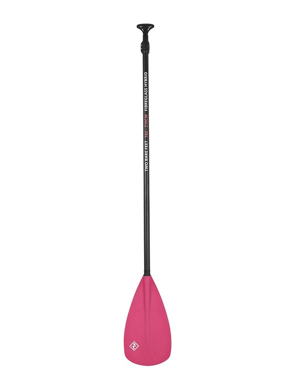 Two Bare Feet 3 Piece Fibreglass Hybrid SUP Paddle (Pink)