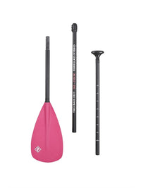 Two Bare Feet 3 Piece Fibreglass Hybrid SUP Paddle (Pink)