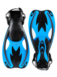 Childrens Silicone Mask Dry Top Snorkel Fins 3Pc Diving Set (Aqua)