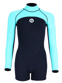 Two Bare Feet Flare 2mm Superstretch Neoprene Womens One Piece (Black/Mint)