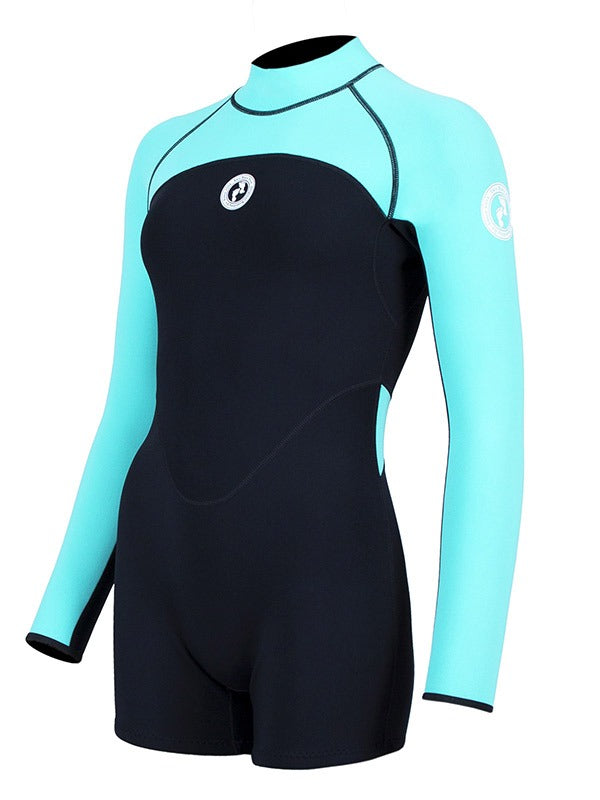 Two Bare Feet Flare 2mm Superstretch Neoprene Womens One Piece (Black/Mint)