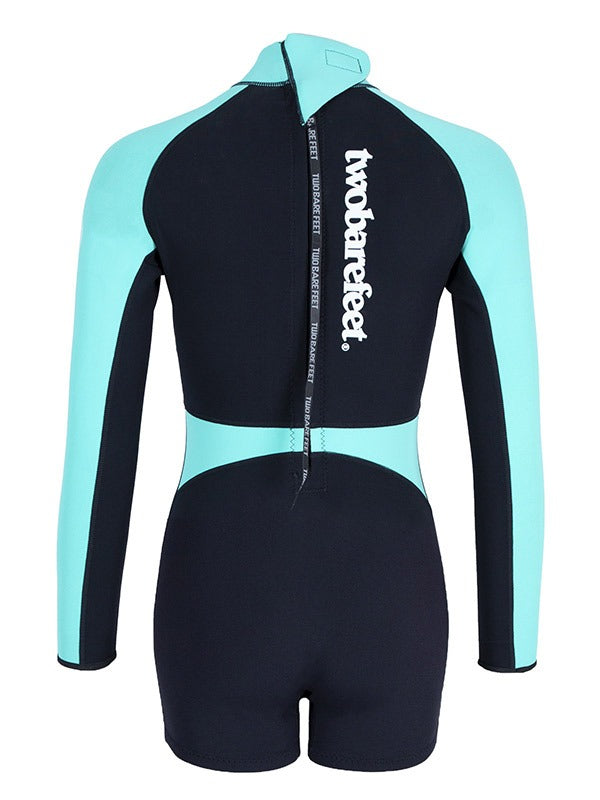 Two Bare Feet Flare 2mm Superstretch Neoprene Womens One Piece (Black/Mint)