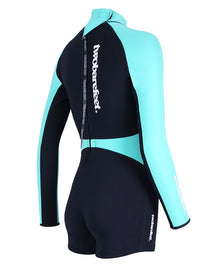 Two Bare Feet Flare 2mm Superstretch Neoprene Womens One Piece (Black/Mint)