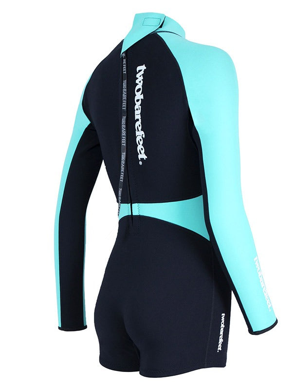 Two Bare Feet Flare 2mm Superstretch Neoprene Womens One Piece (Black/Mint)