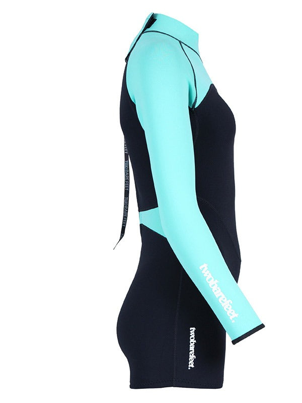 Two Bare Feet Flare 2mm Superstretch Neoprene Womens One Piece (Black/Mint)