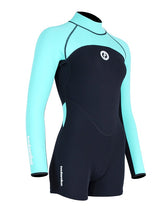 Two Bare Feet Flare 2mm Superstretch Neoprene Womens One Piece (Black/Mint)