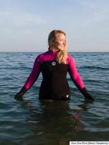 Two Bare Feet Flare 2mm Superstretch Neoprene Womens One Piece (Black/Raspberry)