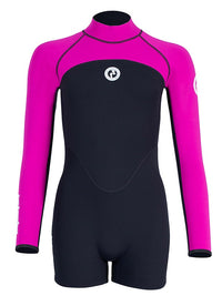 Two Bare Feet Flare 2mm Superstretch Neoprene Womens One Piece (Black/Raspberry)