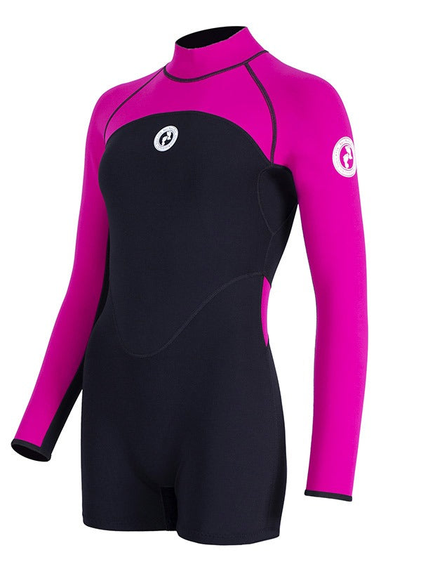 Two Bare Feet Flare 2mm Superstretch Neoprene Womens One Piece (Black/Raspberry)